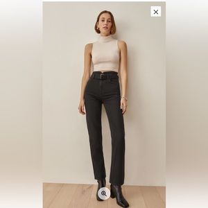 NWT Reformation Cynthia Belted High Rise Straight Jeans Sz 28